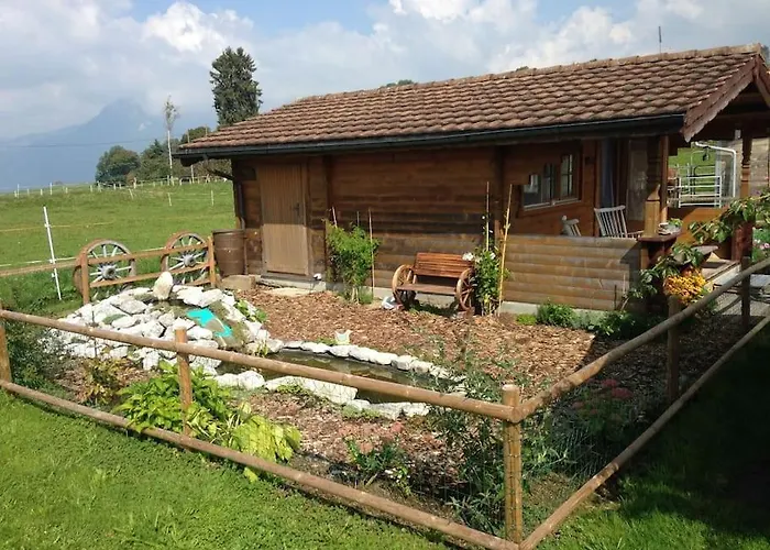 度假居 Uebernachten In Blockhaus Aeschi Bei Spiez